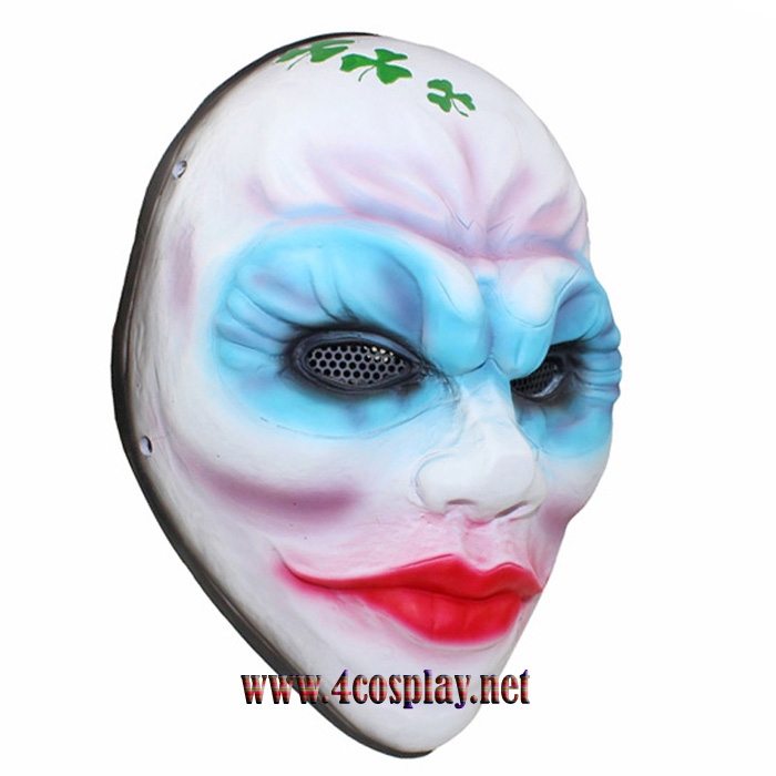 Payday 2 Female Heist Clover Mask Female Robber Horror Mask Glass Fiber Reinforced Plastics Mask