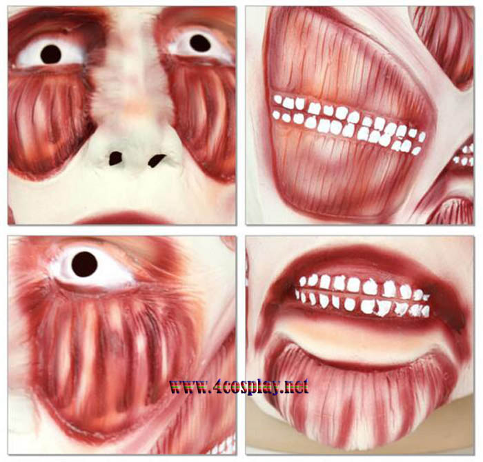 Halloween Shingeki no Kyojin Latex Mask Attack On Titan Cosplay Mask