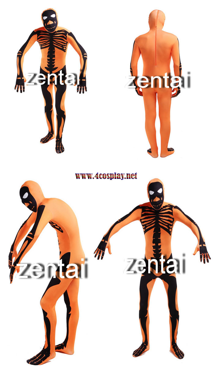 Halloween Skeleton/Skull Full Body Spandex Lycra Zentai Suit 