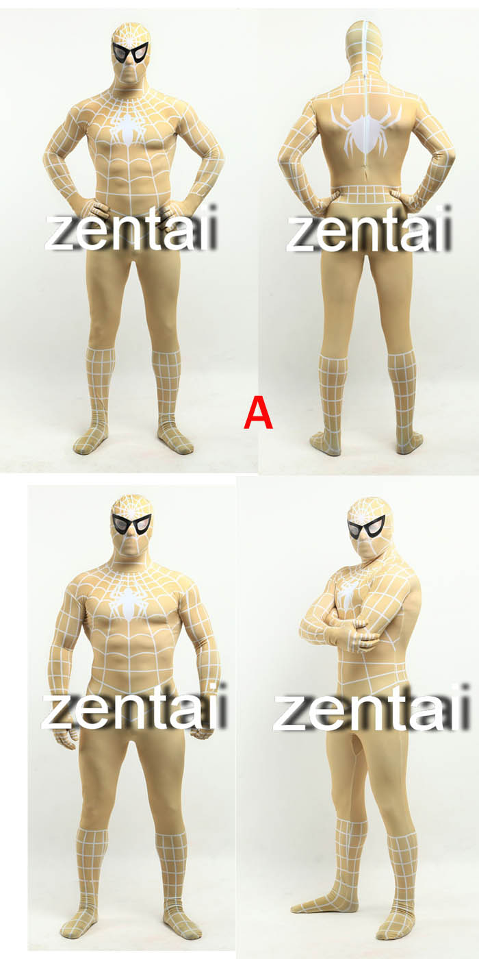 Halloween Spiderman Flesh Color Cosplay Zentai Suit