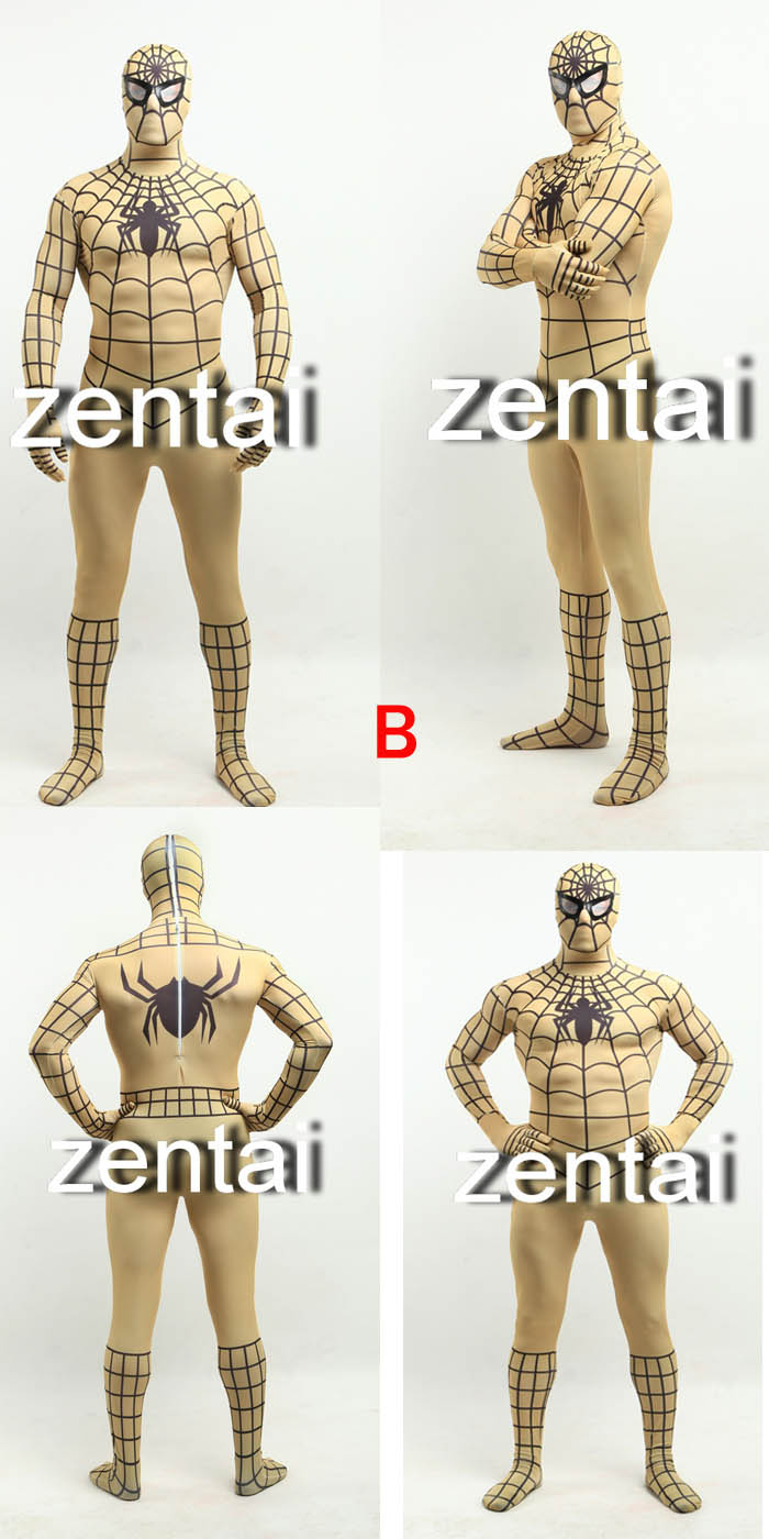 Halloween Spiderman Flesh Color Cosplay Zentai Suit