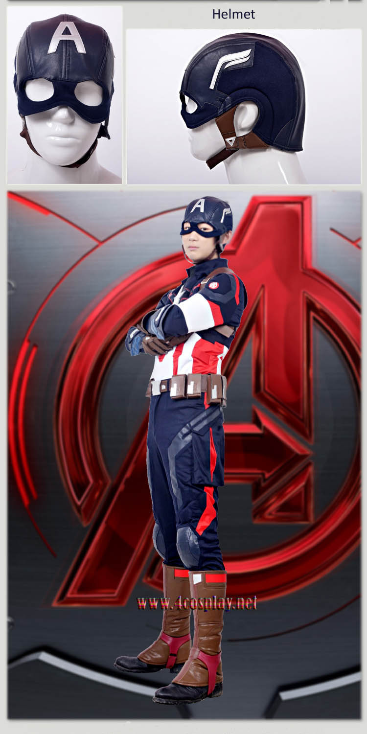 Mavel Movie Avengers Age of Ultron Captain America Cosplay Costume