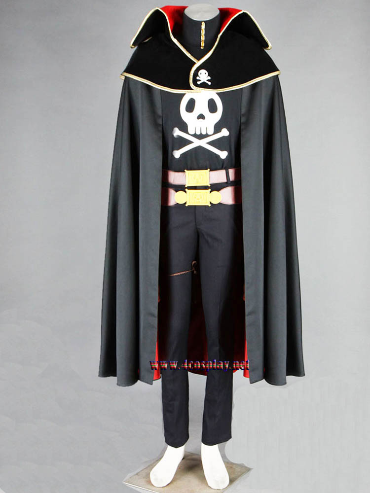 Anime Space Pirate Captain Harlock Cosplay Costume Outfit