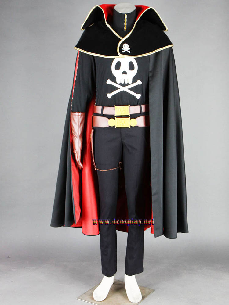 Anime Space Pirate Captain Harlock Cosplay Costume Outfit