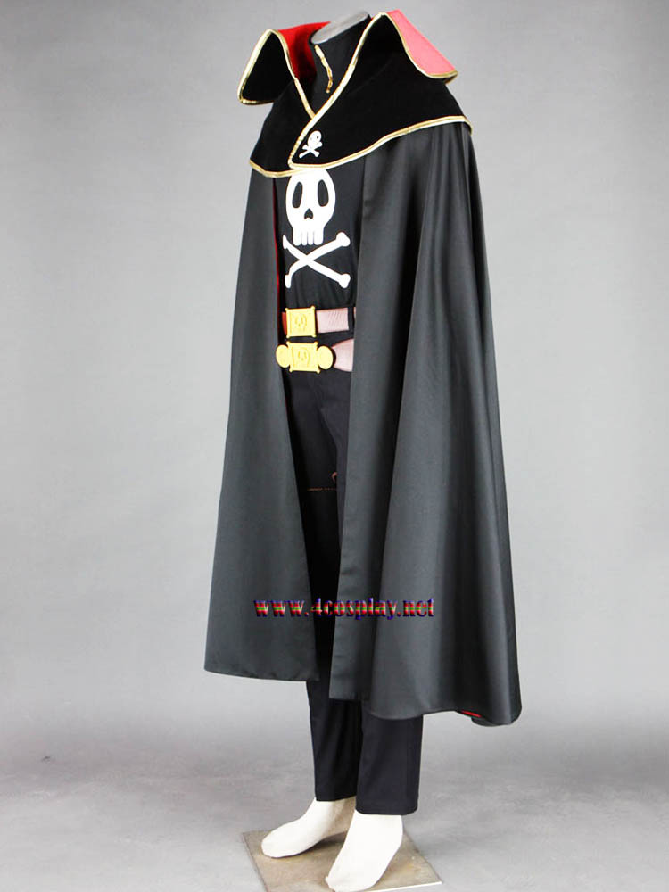 Anime Space Pirate Captain Harlock Cosplay Costume Outfit