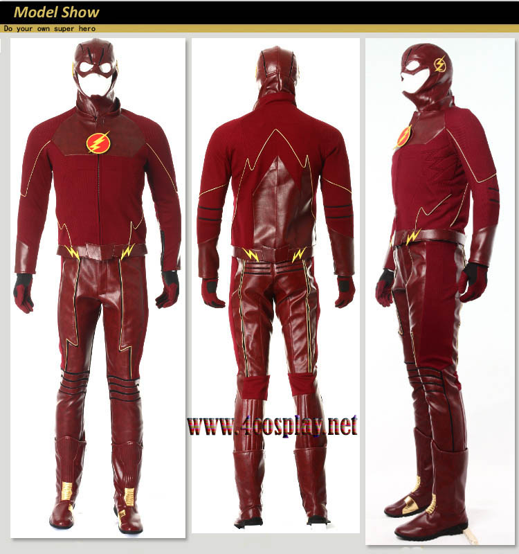 The Flash Cosplay Costume Flashman Outfit Red Battleframe Uniform