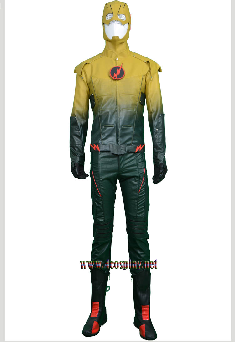 The Flash Cosplay Reverse Flash Cosplay Leather Clothing Costume